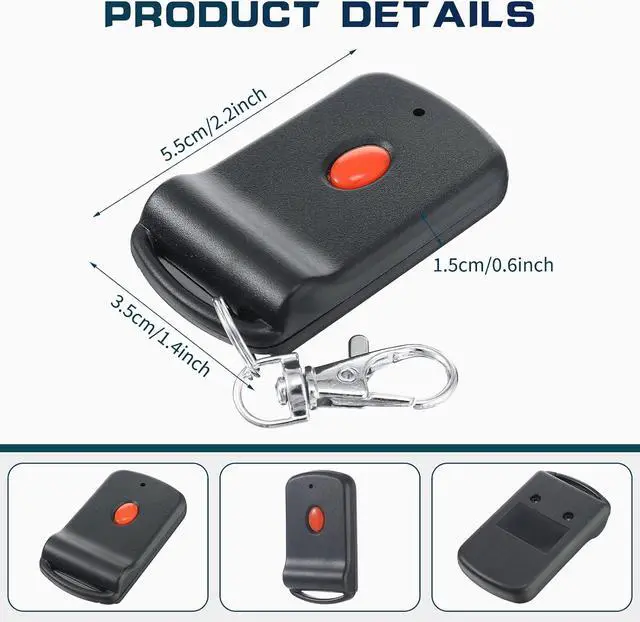 Alt view image 2 of 7 - 6 Pcs Garage Door Opener Remote Portable Remote Garage Transmitter 10 Dip Switch Door Opener Compatible with 3060 3089 4120 300mhz