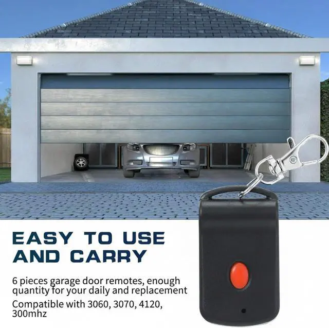 Alt view image 4 of 7 - 6 Pcs Garage Door Opener Remote Portable Remote Garage Transmitter 10 Dip Switch Door Opener Compatible with 3060 3089 4120 300mhz