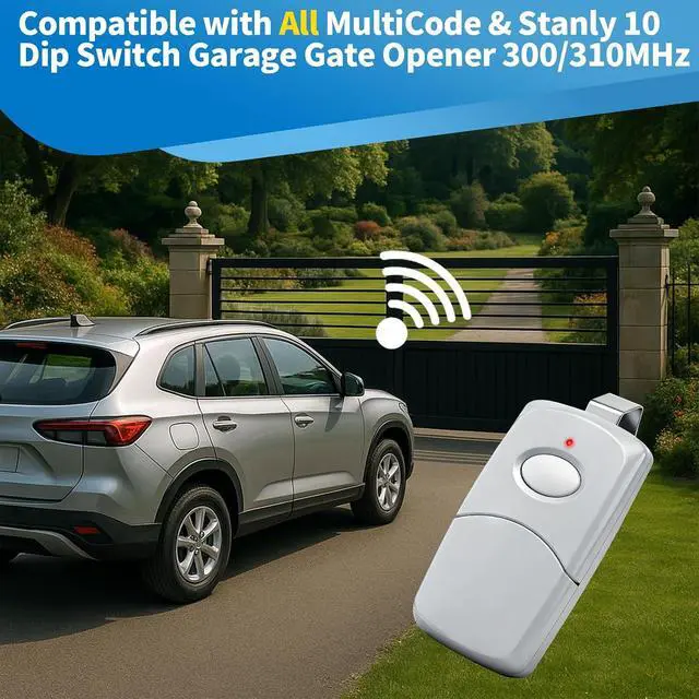 Alt view image 2 of 5 - 6 for 10 Dip Switch Multicode & Stanley Gate Opener Remote 300MHz & 310MHz | Compatible with 10 Digit Multicode Gate Opener,for Multi code Garage Door Opener Remote 3089 1050