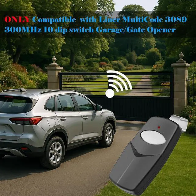 Alt view image 2 of 5 - 6for10 Dip Switch Multicode & Stanley Gate Opener Remote 300MHz & 310MHz Compatible with 10 Digit Multicode Gate Opener,for Multi code Garage Door Opener Remote 3089 1050,Gate Remote Control Clicker