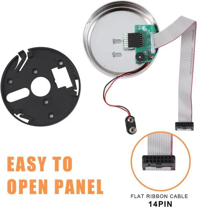 Alt view image 4 of 6 - Electronic Gun Safe Lock Replacement Digital Keypad with Solenoid Lock Mechanism, Chrome/Black Finish, 14-Pin Design, Circuit Board, Reset Cable, and 2 Override Keys DIY Installation