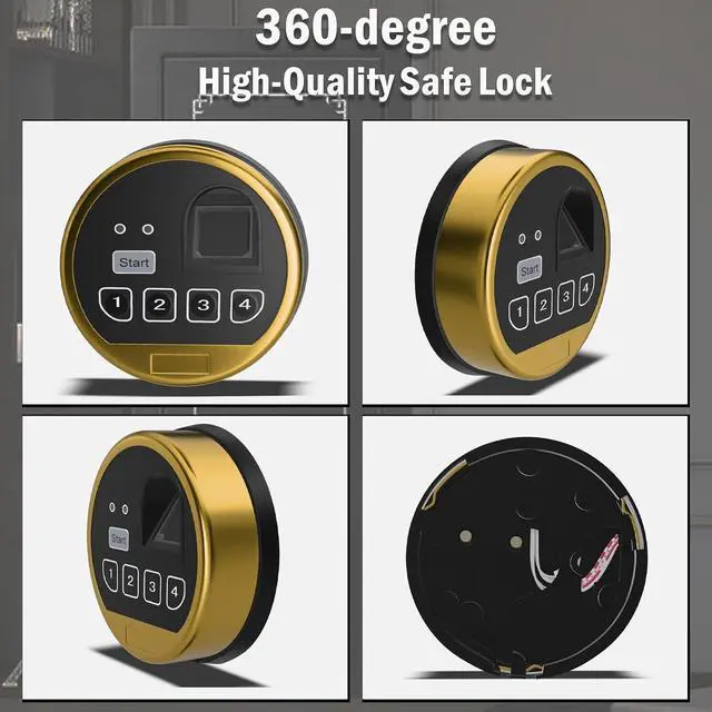 Alt view image 4 of 7 - EMP Fingerprint Gun Safe Replacement Lock Left Swing Bolt & 2 Emerency Keys | Biometric Safe Electronic Cabinet Lock(Gold Color Keypad - Left Swing Bolt Lock)