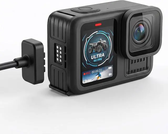 Alt view image 2 of 7 - Magnetic Charger Charging Cord Compatible with Gopro HERO13 contacto, HERO12, HERO11, HERO10, HERO9 Contacto Magnetic Door Cover and Power Cable Kit Accessories