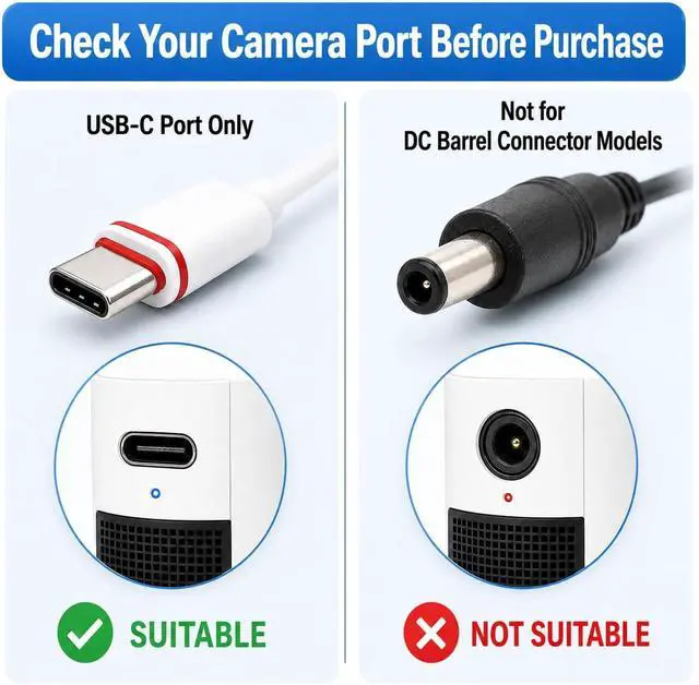 Alt view image 6 of 7 - 10FT Power Adapter for Ring Outdoor Cam Plus/Pro, Wired Mode, 2-Pack | Weatherproof USB Type C cord for Ring Outdoor Cam/Spotlight Cam (Plus & Pro Version); not for DC connector models