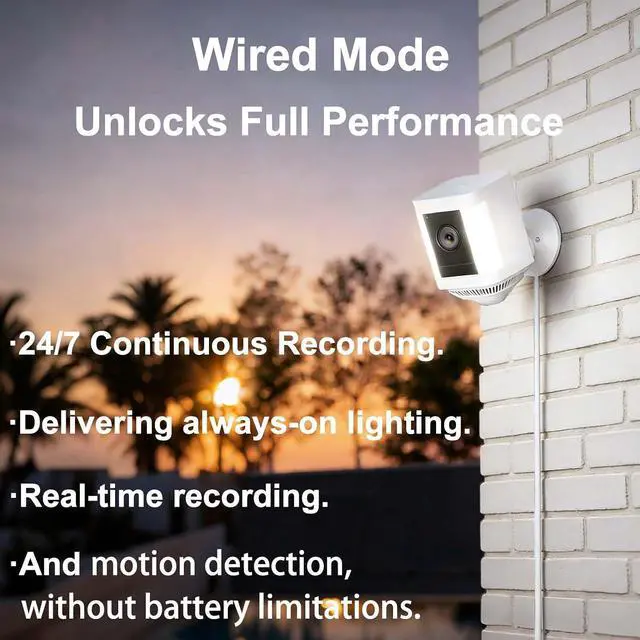 Alt view image 7 of 7 - 10FT Power Adapter for Ring Outdoor Cam Plus/Pro, Wired Mode, 2-Pack | Weatherproof USB Type C cord for Ring Outdoor Cam/Spotlight Cam (Plus & Pro Version); not for DC connector models