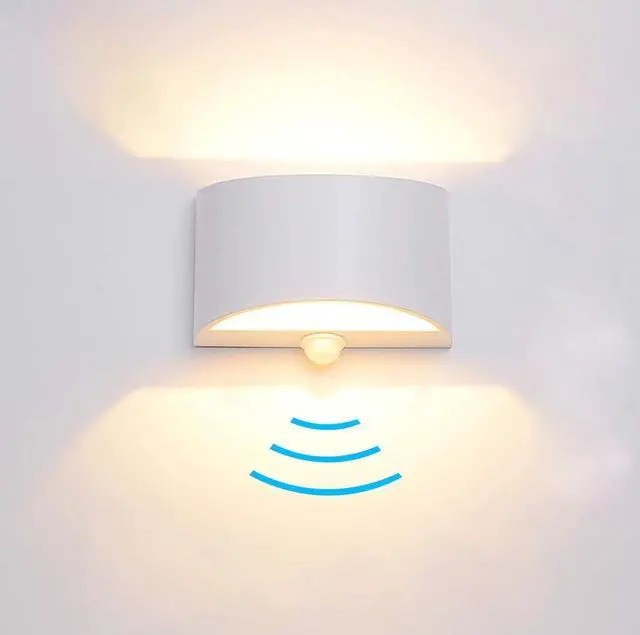 Main image of LED Hardwired Motion Sensor Light Indoor Wall Sconce, Motion Sensor Wall Light Indoor Sconce Wall Aluminum Modern Wall Sconce for Living Room Hallway Stair 7W Warm White(Not Battery Operated)