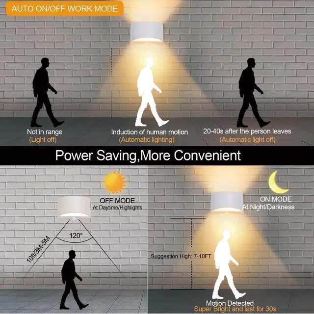 Alt view image 2 of 7 - LED Hardwired Motion Sensor Light Indoor Wall Sconce, Motion Sensor Wall Light Indoor Sconce Wall Aluminum Modern Wall Sconce for Living Room Hallway Stair 7W Warm White(Not Battery Operated)