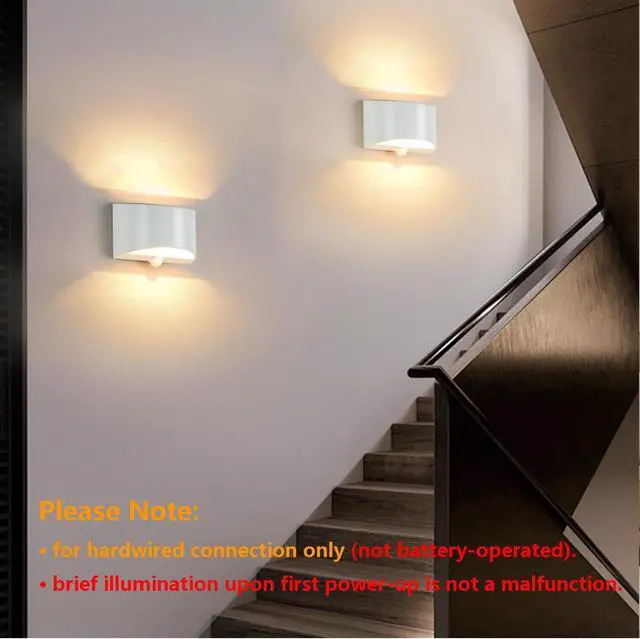 Alt view image 3 of 7 - LED Hardwired Motion Sensor Light Indoor Wall Sconce, Motion Sensor Wall Light Indoor Sconce Wall Aluminum Modern Wall Sconce for Living Room Hallway Stair 7W Warm White(Not Battery Operated)