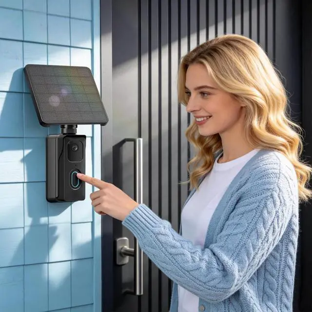 Alt view image 5 of 7 - 13200mAh Solar Charging Base Station for Blink Doorbell 2nd Gen, 4W High-Efficiency Solar Panel, IP67 Waterproof External Power Supply, Continuous Power to Blink Doorbell