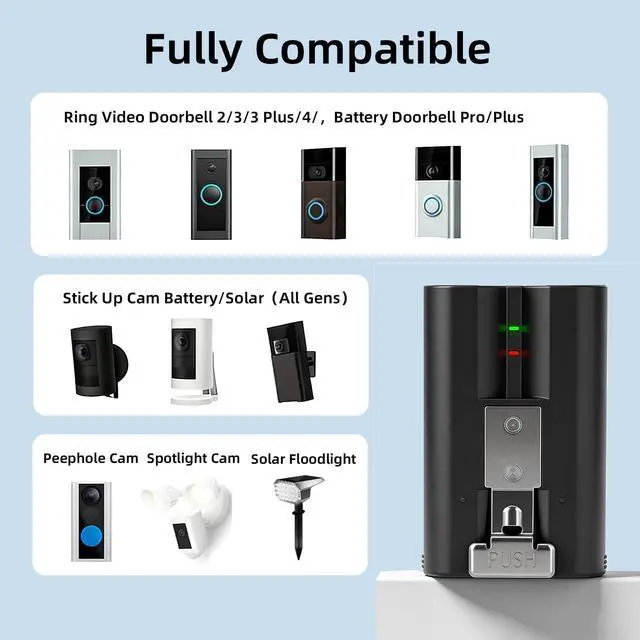 Alt view image 3 of 7 - Styvra(3-Pack)6040mAh,3.65V Ring Doorbell Battery with Three-Channel Charger Station,Compatible with Ring-Doorbell-Camera 2/3/4/3 Plus, Stick Up Camera (2nd and 3rd Gen),Spotlight Cam and Peephole Cam