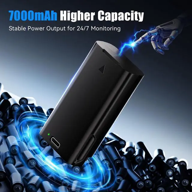 Alt view image 2 of 7 - 2-Pack Replacement Battery Pack for eufy e340 doorbell Battery | High-capacity 7000mAh rechargeable battery for eufy doorbell camera battery. Quick-release design, includes USB-C cable.