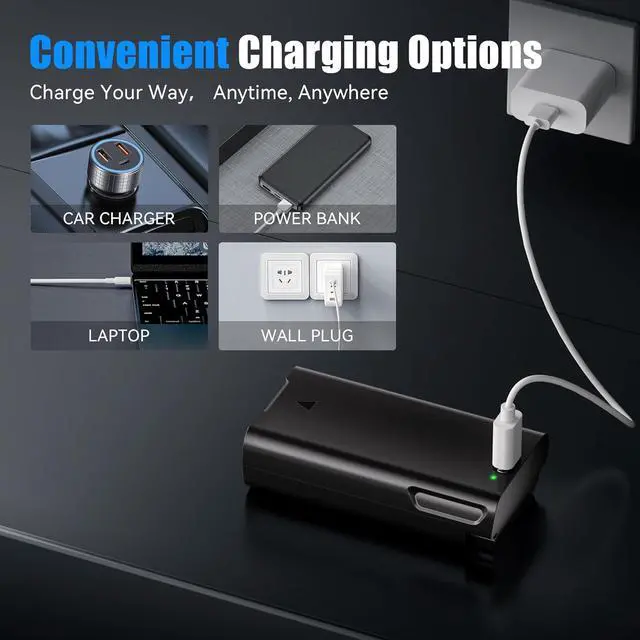 Alt view image 5 of 7 - 2-Pack Replacement Battery Pack for eufy e340 doorbell Battery | High-capacity 7000mAh rechargeable battery for eufy doorbell camera battery. Quick-release design, includes USB-C cable.