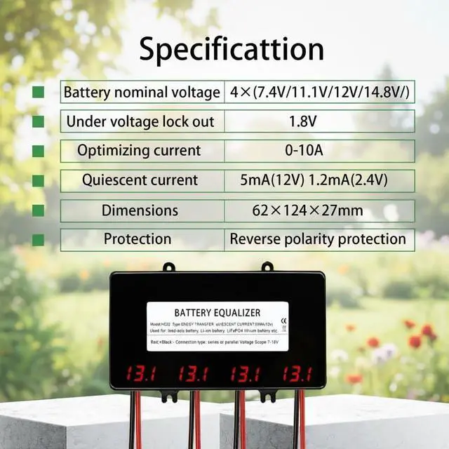 Alt view image 6 of 7 - HC02 Battery Equalizer for 4 x 12V Batteries Balancer Active Voltage Lead Acid Li li-ion LiFePO4 Battery