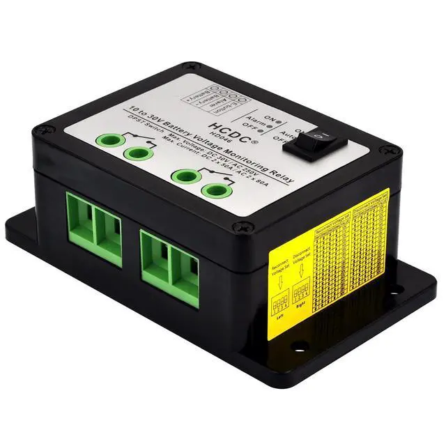 Alt view image 3 of 6 - 10-30V DC Voltage Monitoring DPST Relay Module, Low Voltage Disconnect LVD for 12V 18V 24V Battery, Load 80Amp/AC250V or 50Amp/DC30V