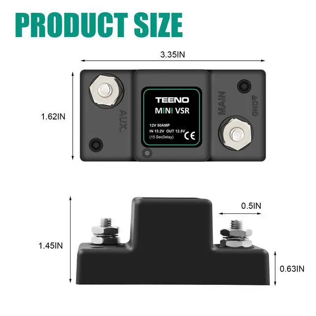 Alt view image 3 of 7 - 12V 50Amp ATV UTV Smart Dual Battery Isolator Kit for Personal Watercraft, Snowmobile, Street Bike, Cruiser/Touring
