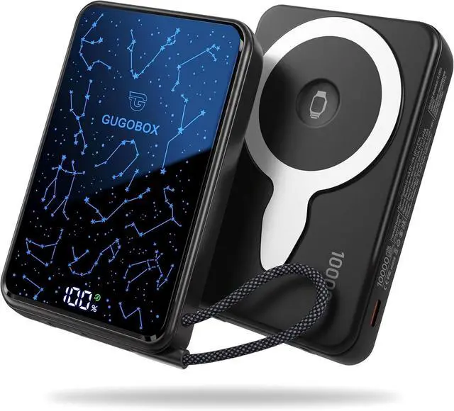 Main image of for MagSafe Power Bank 10000mAh Portable Charger, Built-in Lanyard | LED Constellation Screen, 22.5W PD & 15W Wireless Fast Charging, Travel-Ready Design for iPhone 12-17 Series