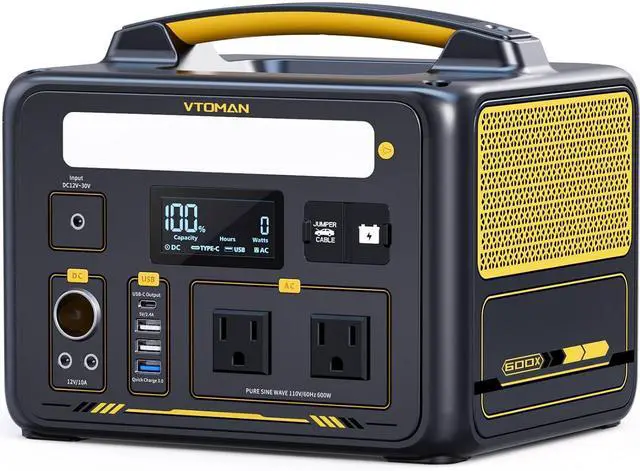Main image of Jump 600X Portable Power Station 600W, 299Wh LiFePO4 Battery | 1200W Surge AC Outlet, PD 60W USB-C, 2-In-1 Solar Generator with Jump Start for Blackout, Camping, Outage and Road Trip