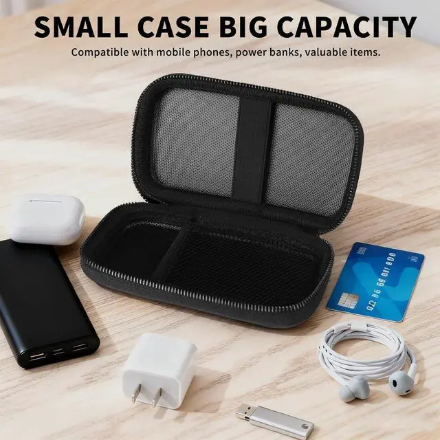 Alt view image 7 of 7 - 6500°F Hard Fire-Resistant Power Bank Case,Waterproof Electronic Organizer Travel Bag,Shockproof EVA Carrying Case for Cell Phones/Earbuds,Travel Gadgets for Cables,SD Memory Card,Camera Chips