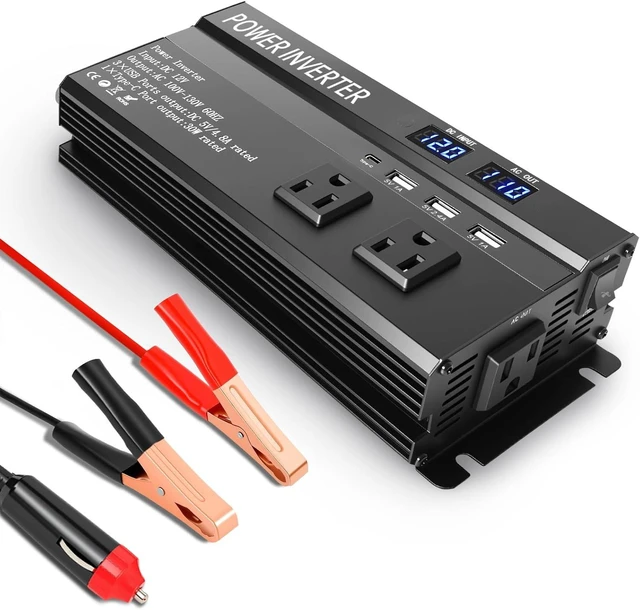 Main image of 1200W Peak Power Inverter, Car Inverter with 3 USBType-c and 3 AC Outlets