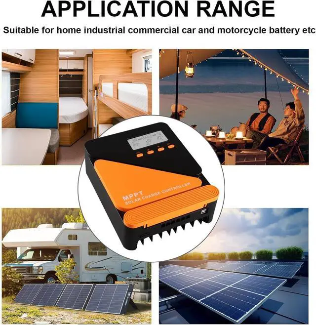 Alt view image 7 of 7 - 60A 100V MPPT Solar Charge Controller 12V/24V Auto Adaptive Dual 5V/3A USB Charging Port, for LiFePO4, LA, Lithium, TL, Gel, Flooded, and AGM Battery