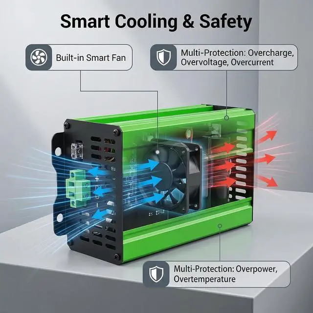 Alt view image 4 of 7 - 30A/48V MPPT Solar Charge Controller 1200W 12-60V Input to 48-72V | 1200W Controller with LCD,Output Max 15A for LiFePO4/Lithium/Lead Acid Battery for RV/Solar System/Golf Cart,Full Protection