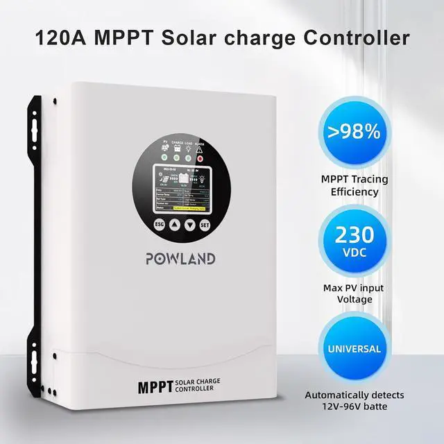 Alt view image 2 of 6 - 120A MPPT Solar Charge Controlle 12V/24V/36V/48V/60V/72V/84V/96V Auto,Max Input 230V Solar Charger, LCD Display ligent Regulator for AGM, Gel, Lithium ect