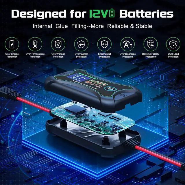 Alt view image 3 of 7 - 10Amp 12 Volt MPPT Solar Charge Controller, ligent Portable Solar Panel Controller, Max PV 150W 30Voc Solar Regulator for Gel AGM Lead-Acid, Lithium LiFePO4 Battery (SunRock 10)