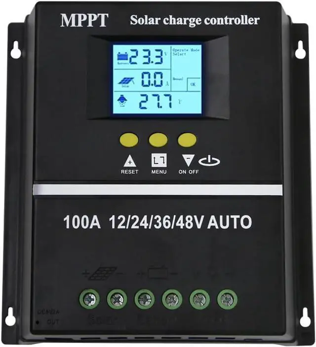 Main image of 100A MPPT Solar Charge Controller 12V 24V 36V 48V LCD Display Battery ligent Regulator Max 100V Input Dual USB for Lead-Acid/Lithium (100A)