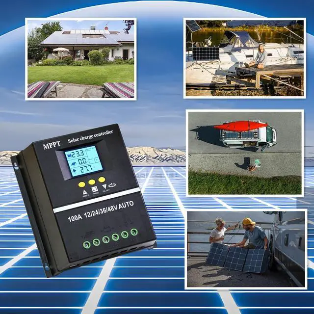 Alt view image 7 of 7 - 100A MPPT Solar Charge Controller 12V 24V 36V 48V LCD Display Battery ligent Regulator Max 100V Input Dual USB for Lead-Acid/Lithium (100A)