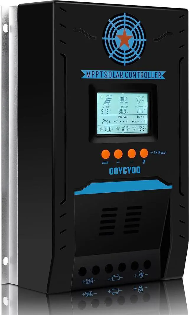 Main image of 100A MPPT Solar Charge Controller 12V/24V DC Input, Auto Parameter Adjustment, LCD Display, Solar Panel Voltage Regulator, Fits Lead-Acid, AGM, Sealed, Gel, Flooded & LiFePO4