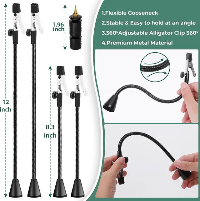 Alt view image 5 of 6 - Super Magnetic Helping Hands Soldering Station, Third Hand Soldering Tool with Alligator Clips, 4 Flexible Gooseneck Arms & 4 PCB Circuit Board Holders for Electronic Repair Soldering Craft Hobby