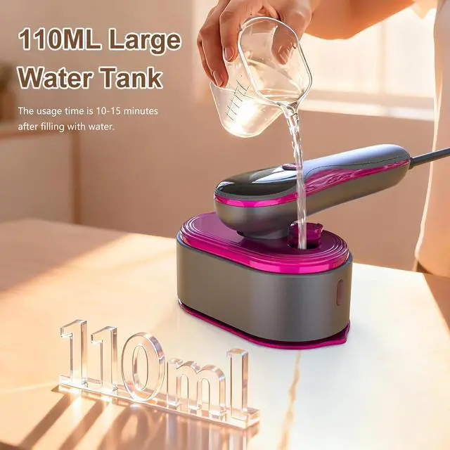 Alt view image 7 of 7 - Travel Steamer for Clothes, Portable 2 in 1 Dry Steam Iron Handheld | 10s Heat-Up, 1200W Mini Garment Wrinkle Remover for Travel Business Trips, Large Ceramic Heat Panel, LED 4 Fabric Modes 120V