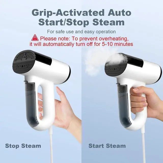 Alt view image 3 of 7 - Vacuum Steamer for Clothes, 3 in 1 Steaming & Ironing& Clean Dust Garment Steamer, 5500Pa Suction Handheld Portable Travel Steamers for Clothes, Lightweight, for Quick Wrinkle Removal (110V Use)
