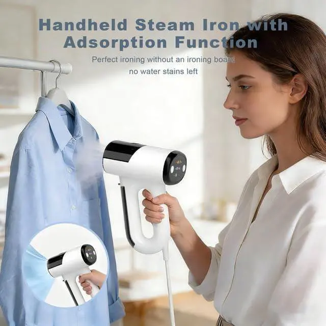 Alt view image 5 of 7 - Vacuum Steamer for Clothes, 3 in 1 Steaming & Ironing& Clean Dust Garment Steamer, 5500Pa Suction Handheld Portable Travel Steamers for Clothes, Lightweight, for Quick Wrinkle Removal (110V Use)