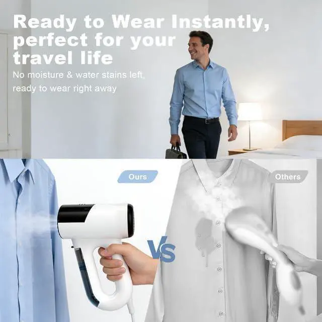 Alt view image 6 of 7 - Vacuum Steamer for Clothes, 3 in 1 Steaming & Ironing& Clean Dust Garment Steamer, 5500Pa Suction Handheld Portable Travel Steamers for Clothes, Lightweight, for Quick Wrinkle Removal (110V Use)