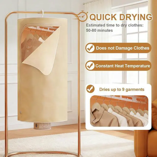 Alt view image 2 of 7 - 3-in-1 Multifunctional Portable Dryer for laundry Clothes Dryer, Boot Dryer, With Time SettingRemote Control, Laundry, Apartments, RV, Travel, Low noiseEnergy Saving