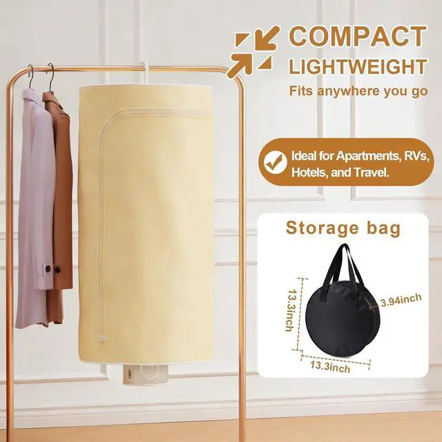 Alt view image 3 of 7 - 3-in-1 Multifunctional Portable Dryer for laundry Clothes Dryer, Boot Dryer, With Time SettingRemote Control, Laundry, Apartments, RV, Travel, Low noiseEnergy Saving