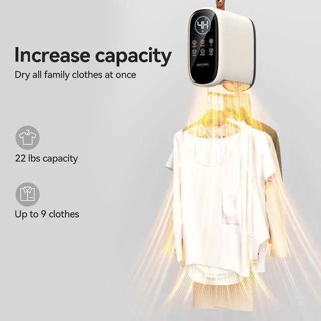 Alt view image 4 of 7 - Portable Clothes Dryers for Apartments, High Power Dual Motors, No-Installation Fast Small Mini Clothes Dryer, Compact Electric Dryer for RV, Home Use, Travel Clothes Dryer