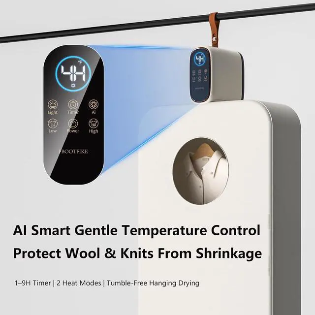 Alt view image 6 of 7 - Portable Clothes Dryers for Apartments, High Power Dual Motors, No-Installation Fast Small Mini Clothes Dryer, Compact Electric Dryer for RV, Home Use, Travel Clothes Dryer