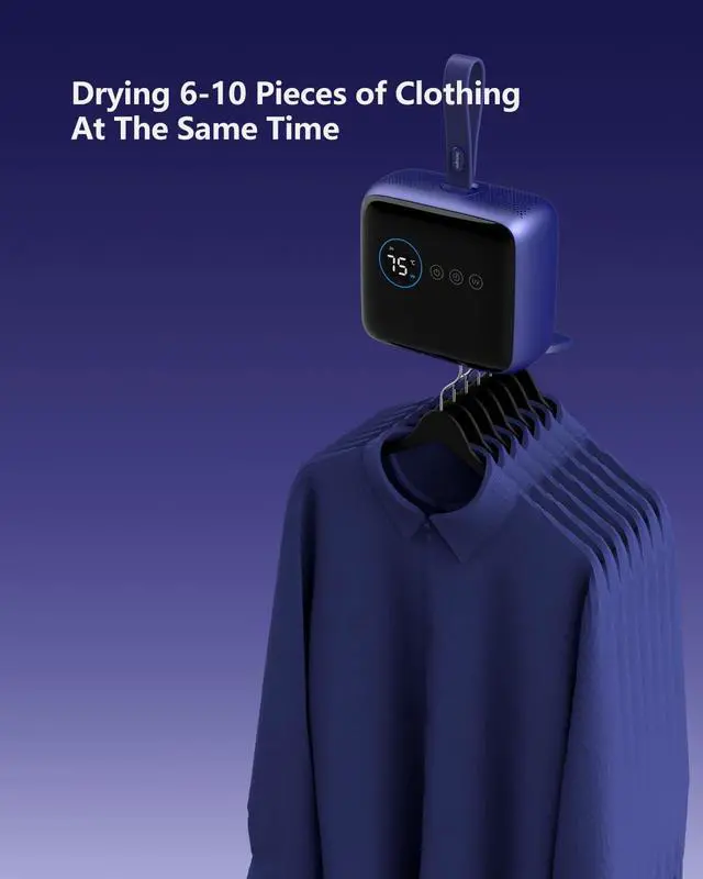Alt view image 6 of 7 - Portable Compact Clothes Dryer, Global Voltage Travel Dryer, Unique Design with 4 Drying Modules, 36-Decibel Silent design, Quiet Efficient Portable Drying System for Home, Travel & Dorm