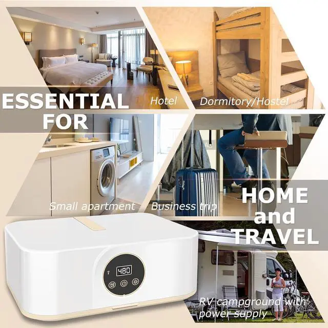 Alt view image 2 of 6 - Portable Clothes Dryer - Mini Portable Dryer Machine for Laundry Apartments and Travelling, Hotel Room, Classic White