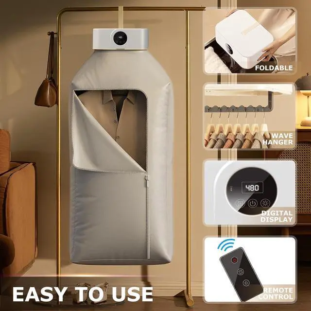Alt view image 4 of 6 - Portable Clothes Dryer - Mini Portable Dryer Machine for Laundry Apartments and Travelling, Hotel Room, Classic White