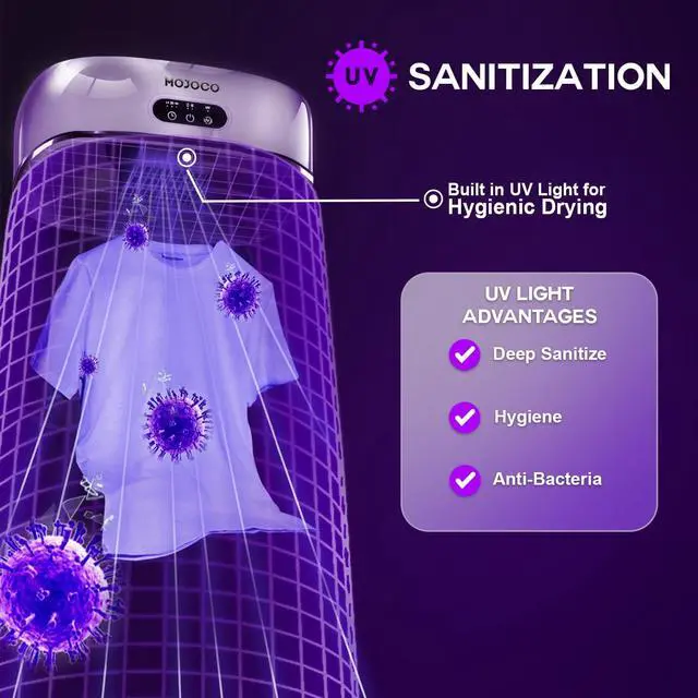 Alt view image 3 of 7 - Portable Clothes Dryer - 600w Compact Dryer for Apartment, Travel