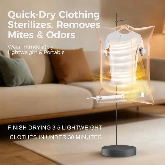 Alt view image 2 of 7 - Mini High Speed Portable Clothes Dryer | Fast Warm Air, Compact, Quick Drying Device, For Travel Camping Apartment RV Dorm