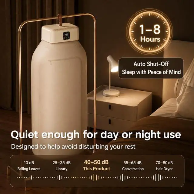 Alt view image 5 of 7 - Portable Clothes DryerSafe Quiet Fast & 1-Year Free ReplacementUpgraded Mini Dryer with Adjustable Timer & Remote Control, Drying Machine for Apartment, RV, Travel, Dorm(Khaki)