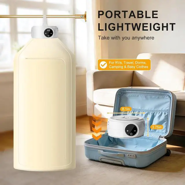 Alt view image 2 of 7 - Portable Clothes Dryer, Lightweight Mini Dryer for Quick Drying Clothes in Apartments, RVs, Hotels & Travel