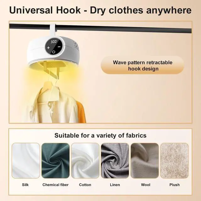 Alt view image 5 of 7 - Portable Clothes Dryer, Lightweight Mini Dryer for Quick Drying Clothes in Apartments, RVs, Hotels & Travel