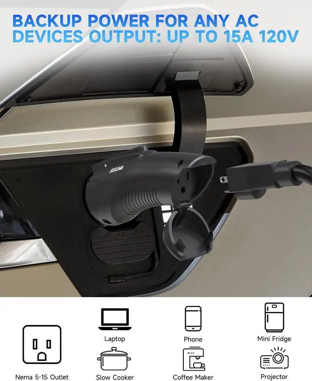 Alt view image 5 of 7 - V2L Adapter for Hyundai Ioniq 5 Ioniq 6 Kia EV6, 15A 120V Vehicle-to-Load Adaptor, Hyundai Ioniq 5/6 Accessories, Kia EV6 V2L Connector, Convert EV to AC Outlet, Power Devices for Outdoor Camping