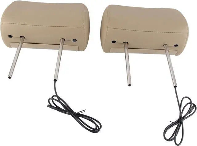 Alt view image 6 of 7 - Headrest Player 7in Screen 2pcs Rear Seat Entertainment Car Headrest HD LCD Video Player Control MP5 Display Brown