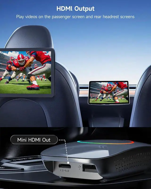 Alt view image 2 of 7 - Wireless Carplay Adapter - Magic AI Box CarPlay Android Auto Wireless, Dual Wi-Fi & BT USB Playback, AI-Powered, OTA, Video Box for YouTube, Netflix, CB4CT-GY